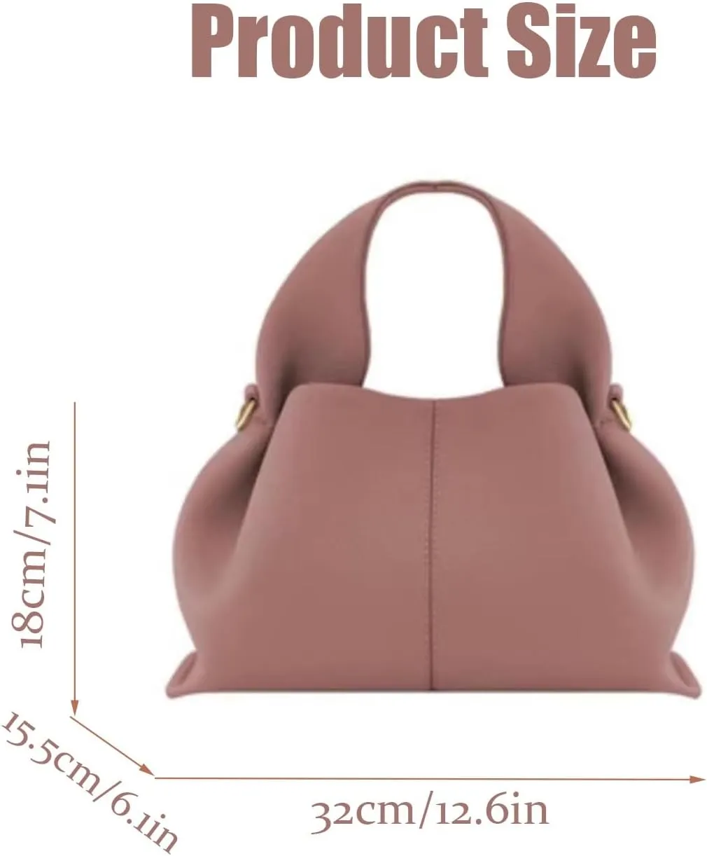Cloud Silhouette Leather Handbag，Designer Leather Shoulder Bags, Retro Crossbody bag ，Purse Casual Dumpling Hobo Bag