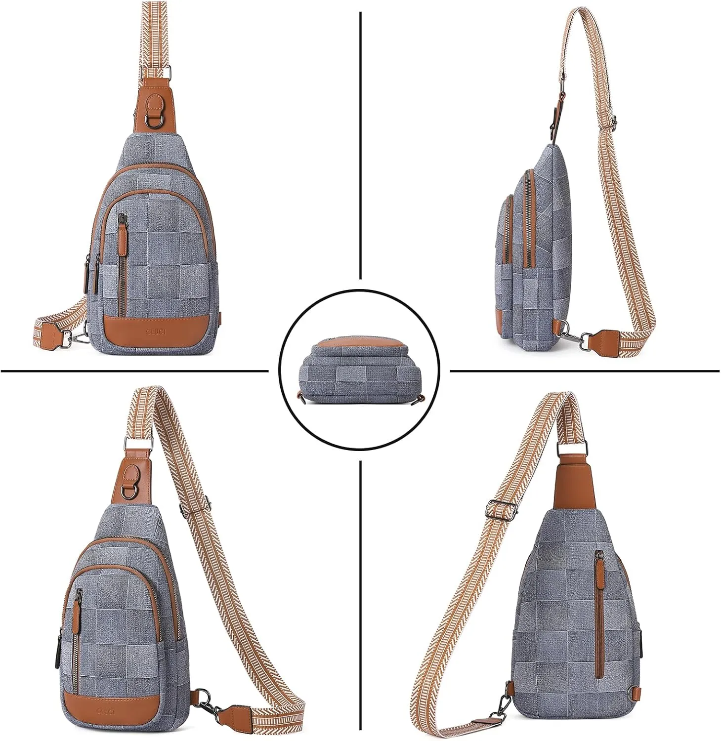 CLUCI Crossbody Bags for Women - Sling Backpack Travel Bag in Leather