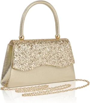 Clutch Purse for Women Small Sequin Purses Gold Evening Bag for Wedding Handbag for Party Clutch Cocktail Bags