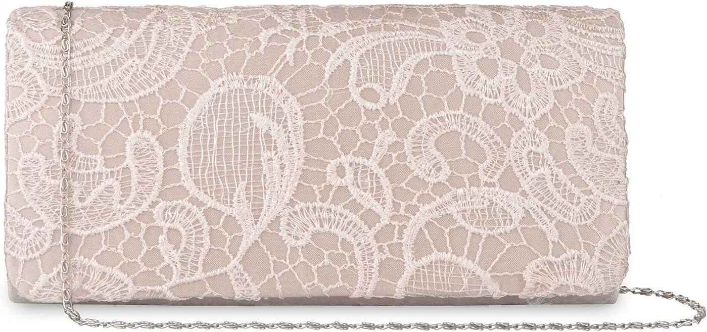 Clutch Purses for Women Wedding Lace Floral Handbag Evening Bag