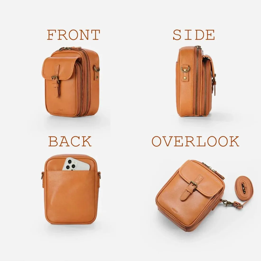 Collaborate Crossbody Leather Bag, Collaboraten 1 Crossbody Leather Bag, Anti-Theft Retro Design, Large Capacity for Women