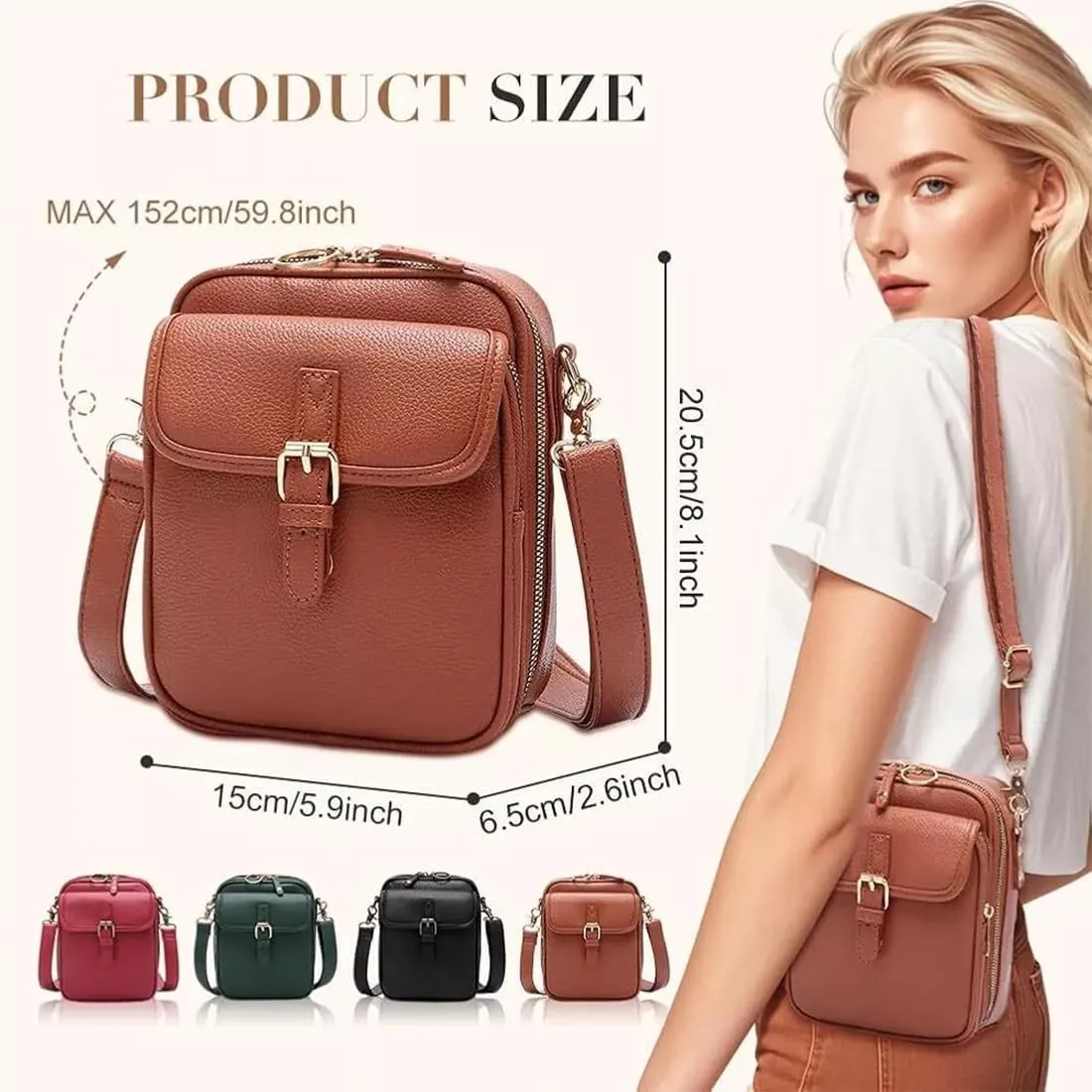 Collaborate Crossbody Leather Bag, Collaboraten 1 Crossbody Leather Bag, Anti-Theft Retro Design, Large Capacity for Women