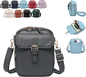 Collaborate1 Crossbody Leather Bag,Urvashi Vintage Double Layer Crossbody Leather Bags,Tojoyride Large Capacity Mini Bag