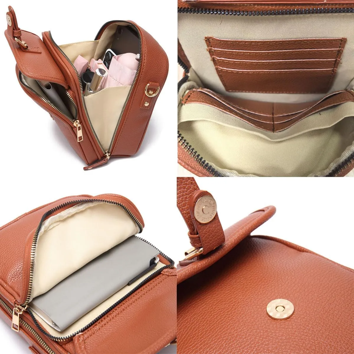 Collaboraten 1 Crossbody Leather Bag, Small Leather Crossbody Bags for Women with Slots Rfid