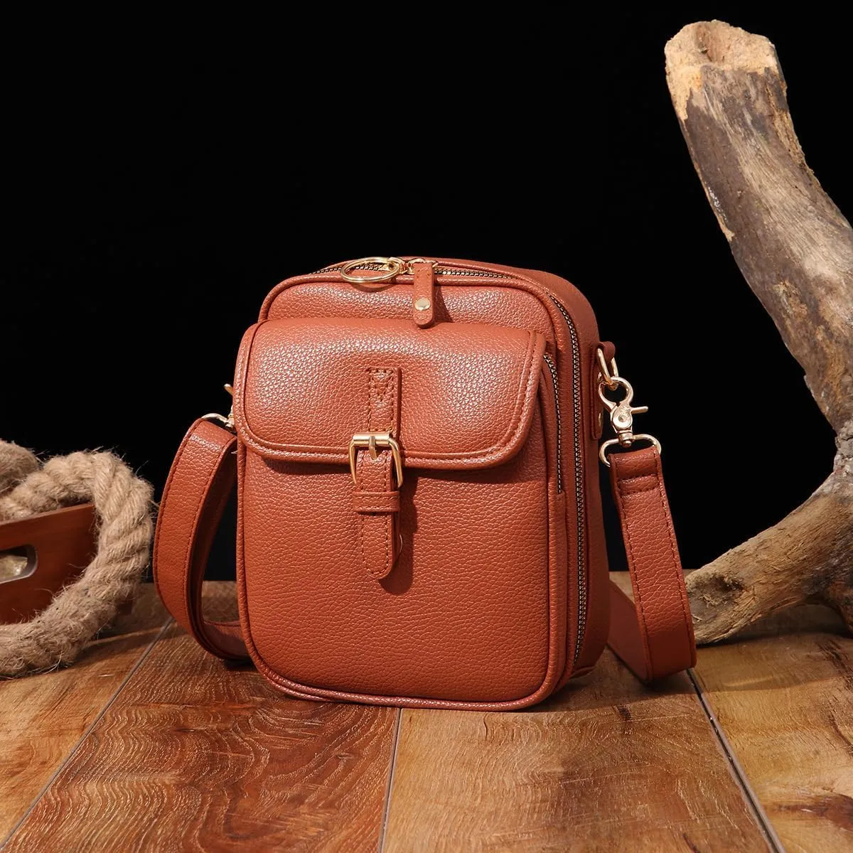 Collaboraten 1 Crossbody Leather Bag, Small Leather Crossbody Bags for Women with Slots Rfid