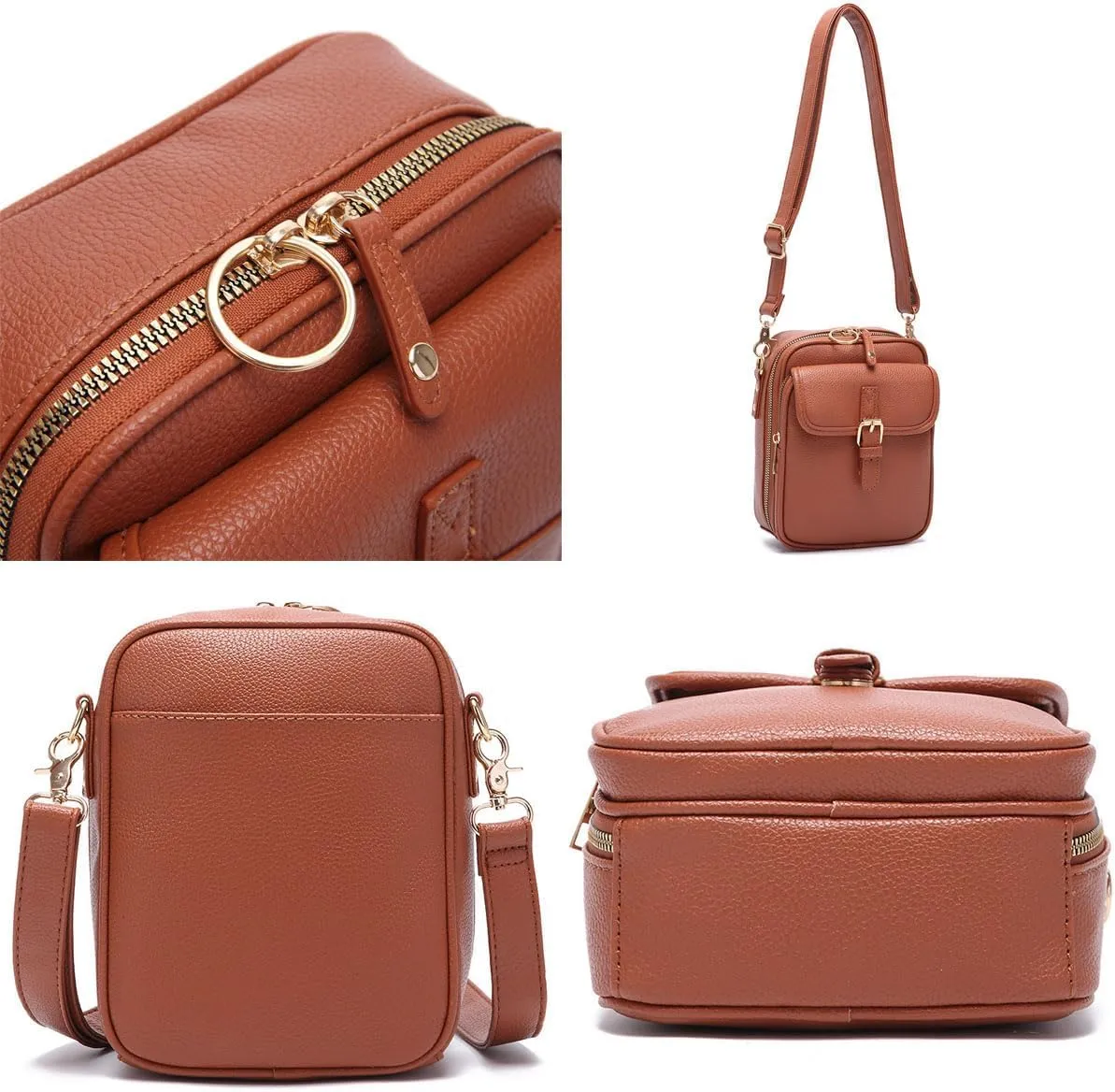 Collaboraten 1 Crossbody Leather Bag, Small Leather Crossbody Bags for Women with Slots Rfid