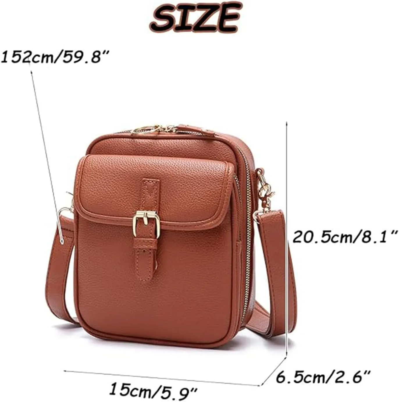 Collaboraten Crossbody Leather Bag, Vintage Anti Theft Crossbody Bag with 10 Card Slots Shoulder Bag for Women Travel