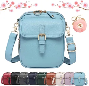 Collaboraten Crossbody Leather Bag, Vintage Anti Theft Crossbody Bag with 10 Card Slots Shoulder Bag for Women Travel