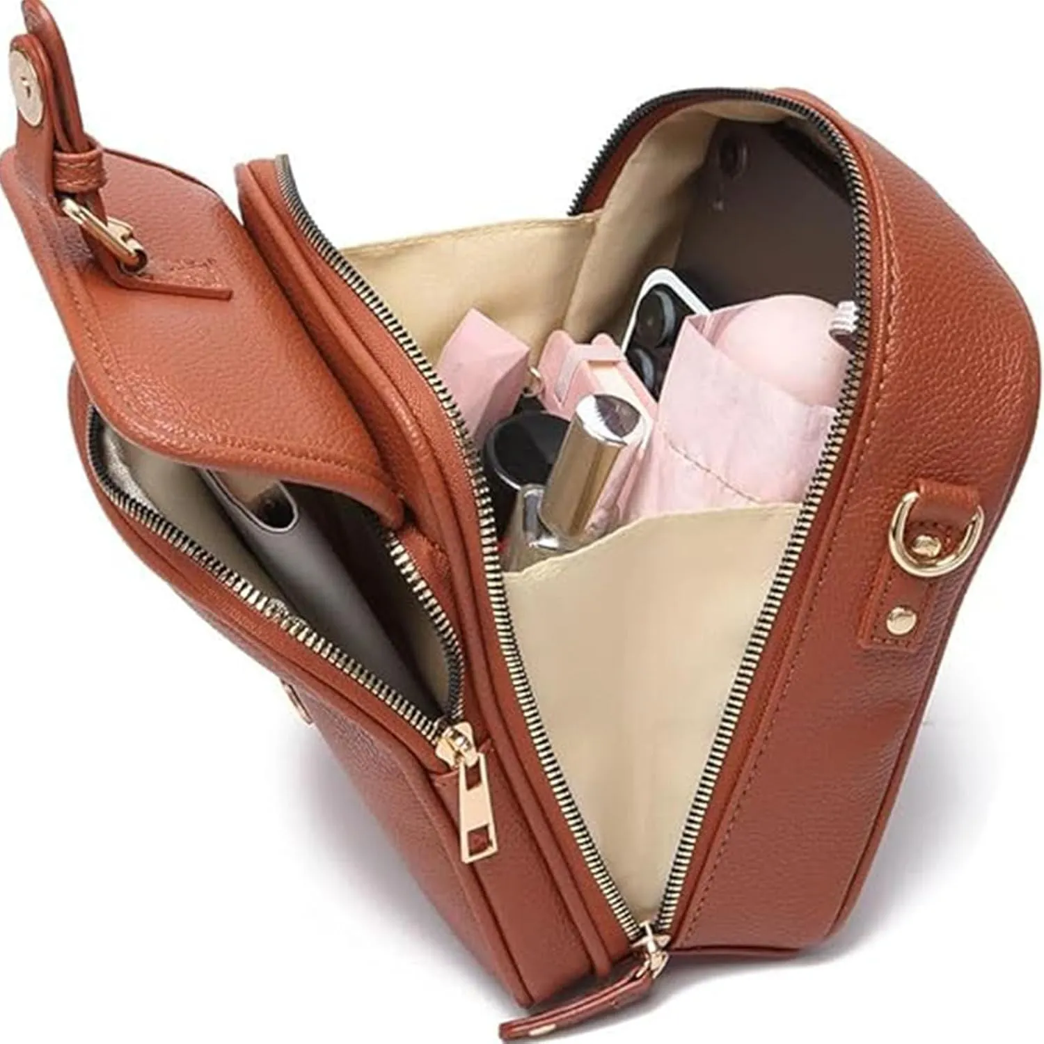 Collaboraten1 Crossbody Leather Bag, Collaborate Crossbody Leather Bag, Multiple Compartments and Card Slots