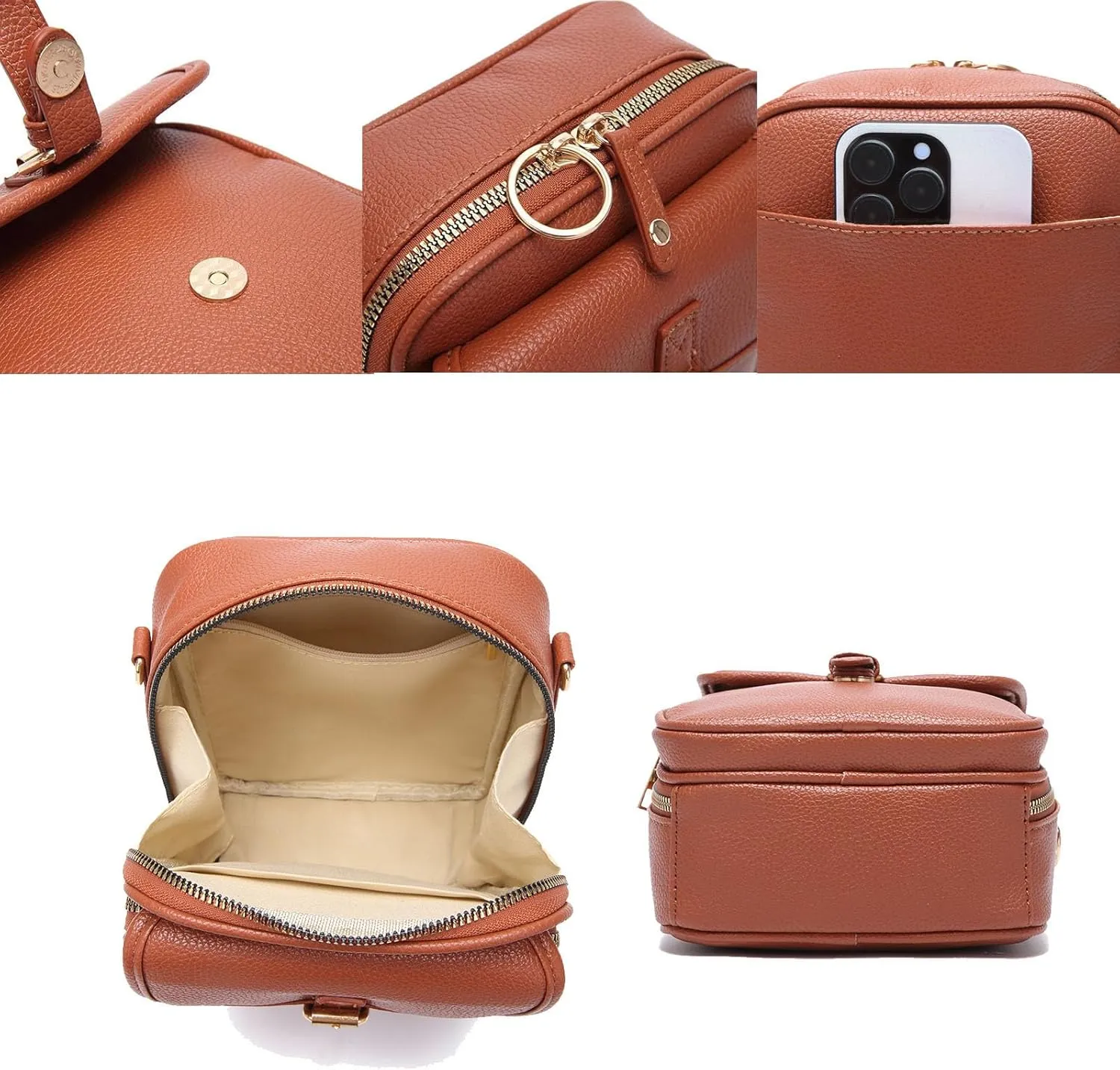Collaboraten1 Crossbody Leather Bag, Collaborate Crossbody Leather Bag, Multiple Compartments and Card Slots