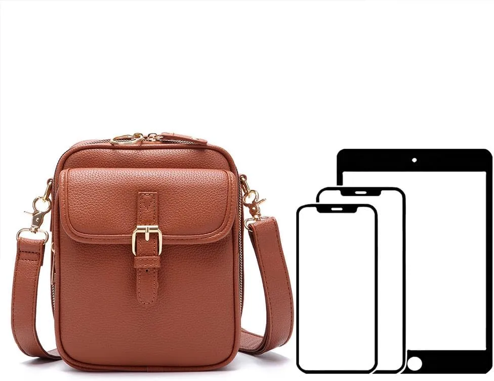 Collaboraten1 Crossbody Leather Bag, Crossbody Leather Bag, Anti-slip Slash Proof Shoulder Bag With 10 Card Slots