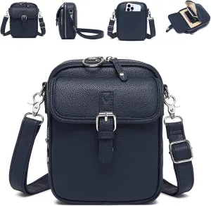 Collaboraten1 Crossbody Leather Bag, Crossbody Leather Bag, Anti-slip Slash Proof Shoulder Bag With 10 Card Slots