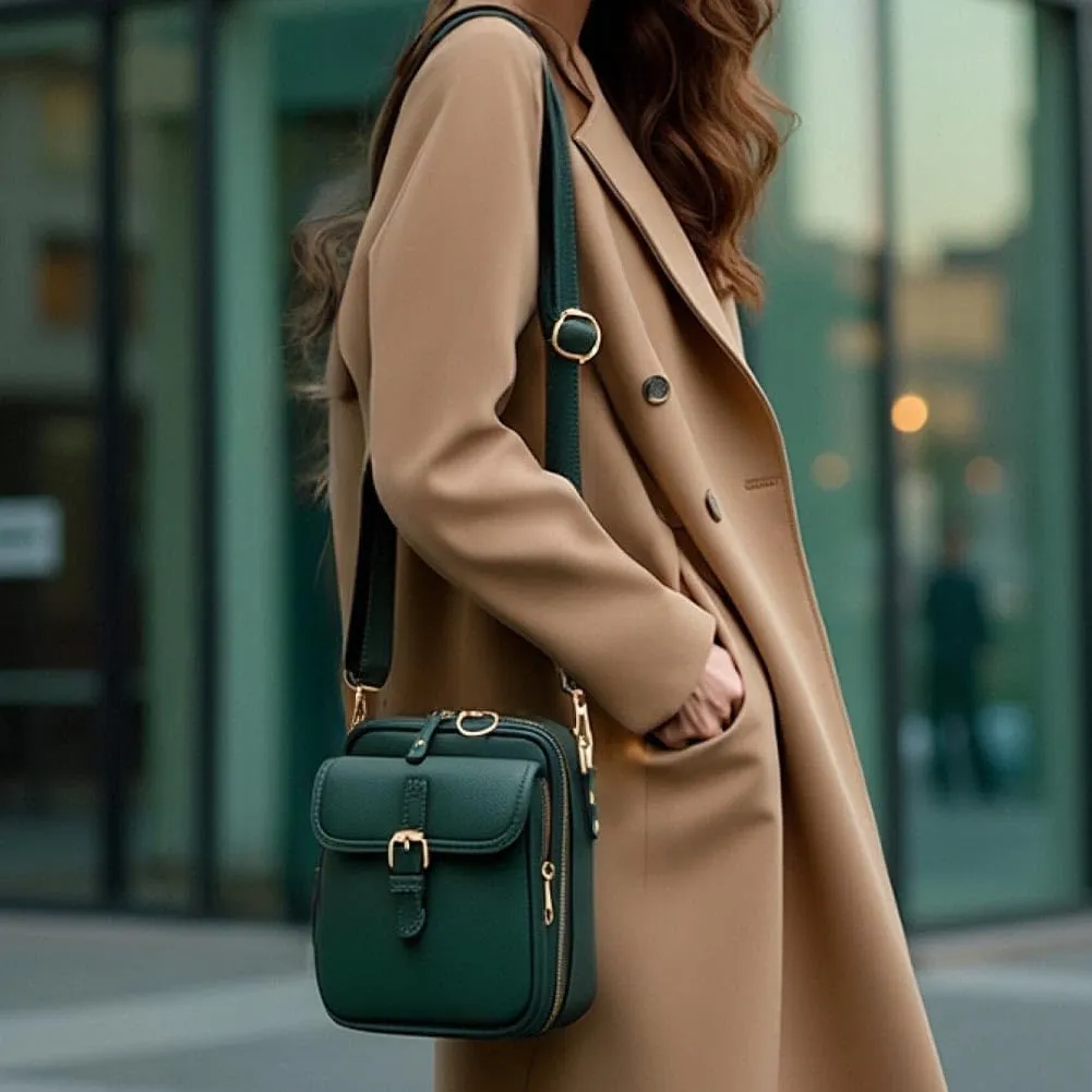Collaboraten1 Crossbody Leather Bag, Crossbody Leather Bag, Anti-slip Slash Proof Shoulder Bag With 10 Card Slots