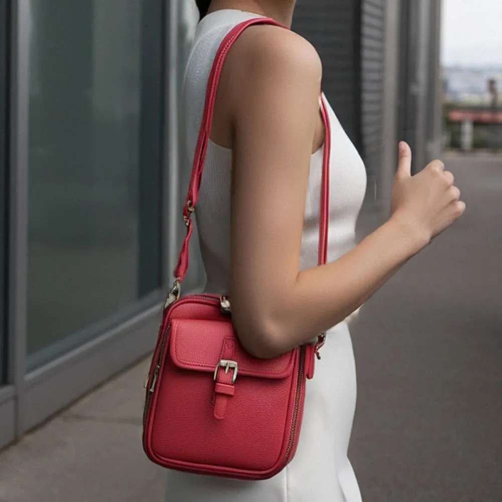 Collaboraten1 Crossbody Leather Bag, Crossbody Leather Bag, Anti-slip Slash Proof Shoulder Bag With 10 Card Slots