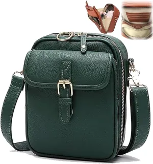 Collaboraten1 Crossbody Leather Bag, Crossbody Leather Bag, Anti-slip Slash Proof Shoulder Bag With 10 Card Slots