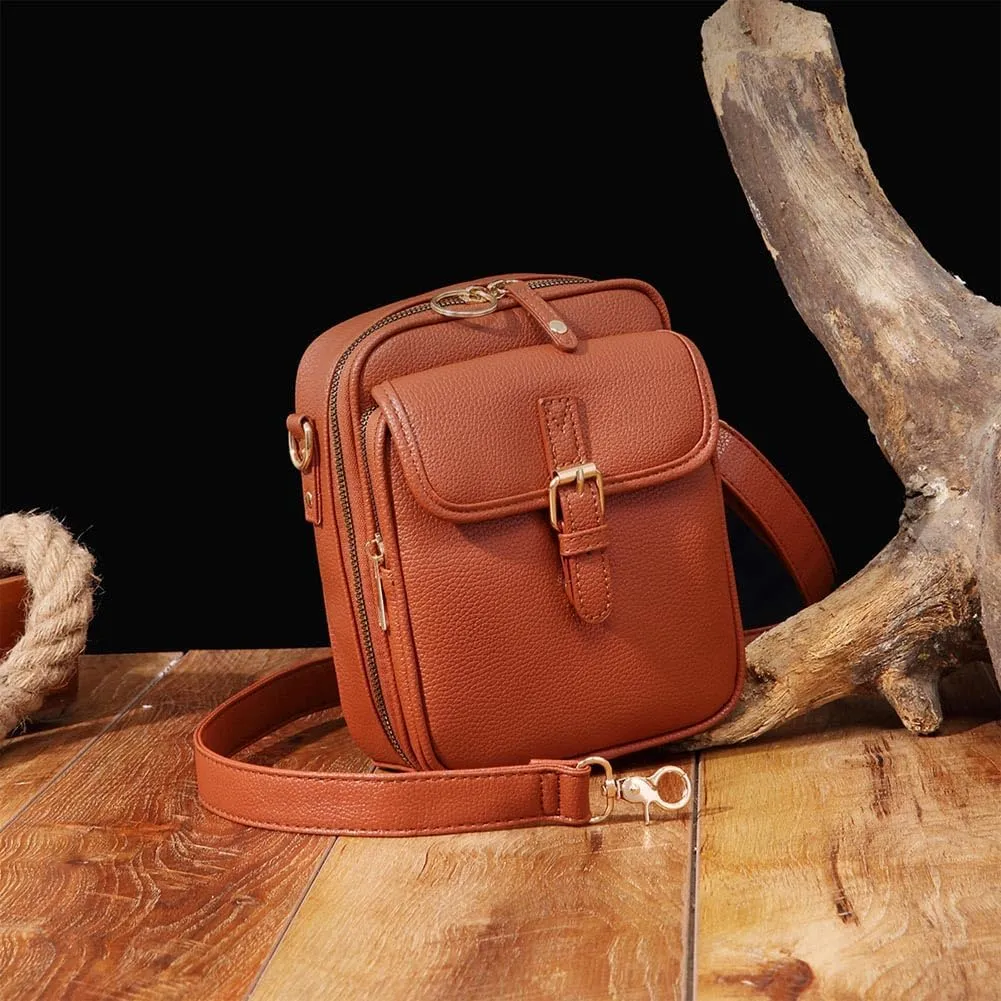 Collaboraten1 Crossbody Leather Bag, Crossbody Leather Bag, Anti-slip Slash Proof Shoulder Bag With 10 Card Slots