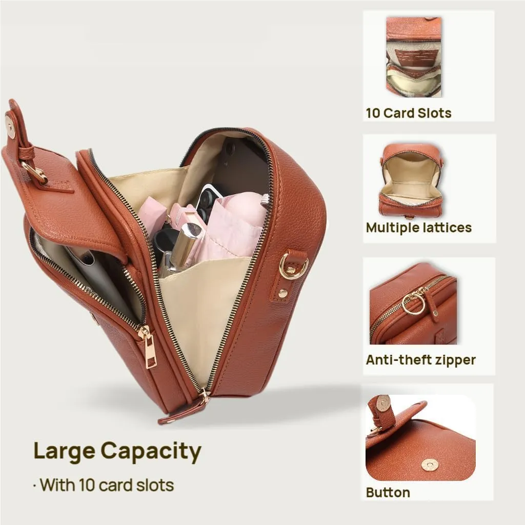 Collaboraten1 Urvashi Crossbody Leather Bag for Women Vintage Shoulder Handbag with Card Slots