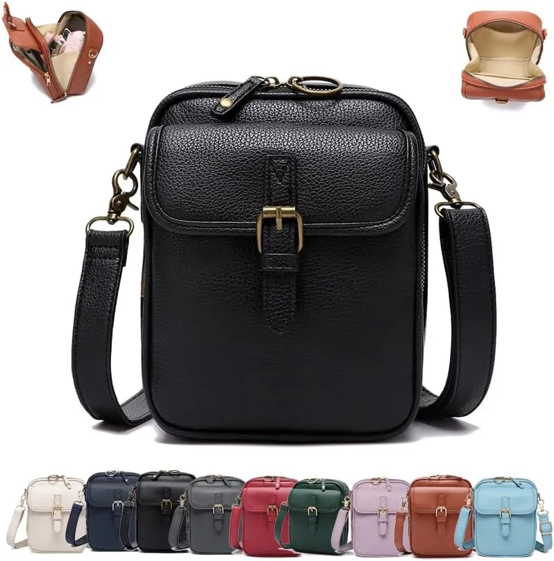 Collaboraten1 Urvashi Crossbody Leather Bag for Women Vintage Shoulder Handbag with Card Slots