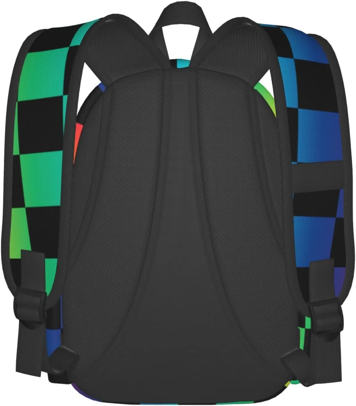 Colorful Checkered Laptop Backpack For Men Women, Lightweight Daypack Bookbag For Daily Commutes Business Travel Hiking
