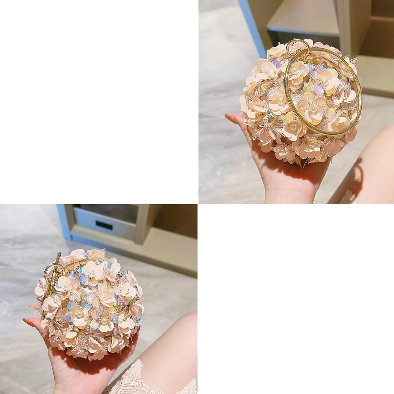 Colorful Rhinestone Flower Clutch Purse for Women Designer Evening Handbag Chain Strap Shoulder bag for Wedding Party