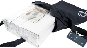 Cotton & Calm Premium Quality King Size Sheets - 100% Cotton Percale King Sheets - Luxury Bed Sheets & Pillowcases Set - (Grey Windowpane, 1 Flat Sheet, 1 Fitted Sheet, 2 Pillow Cases)