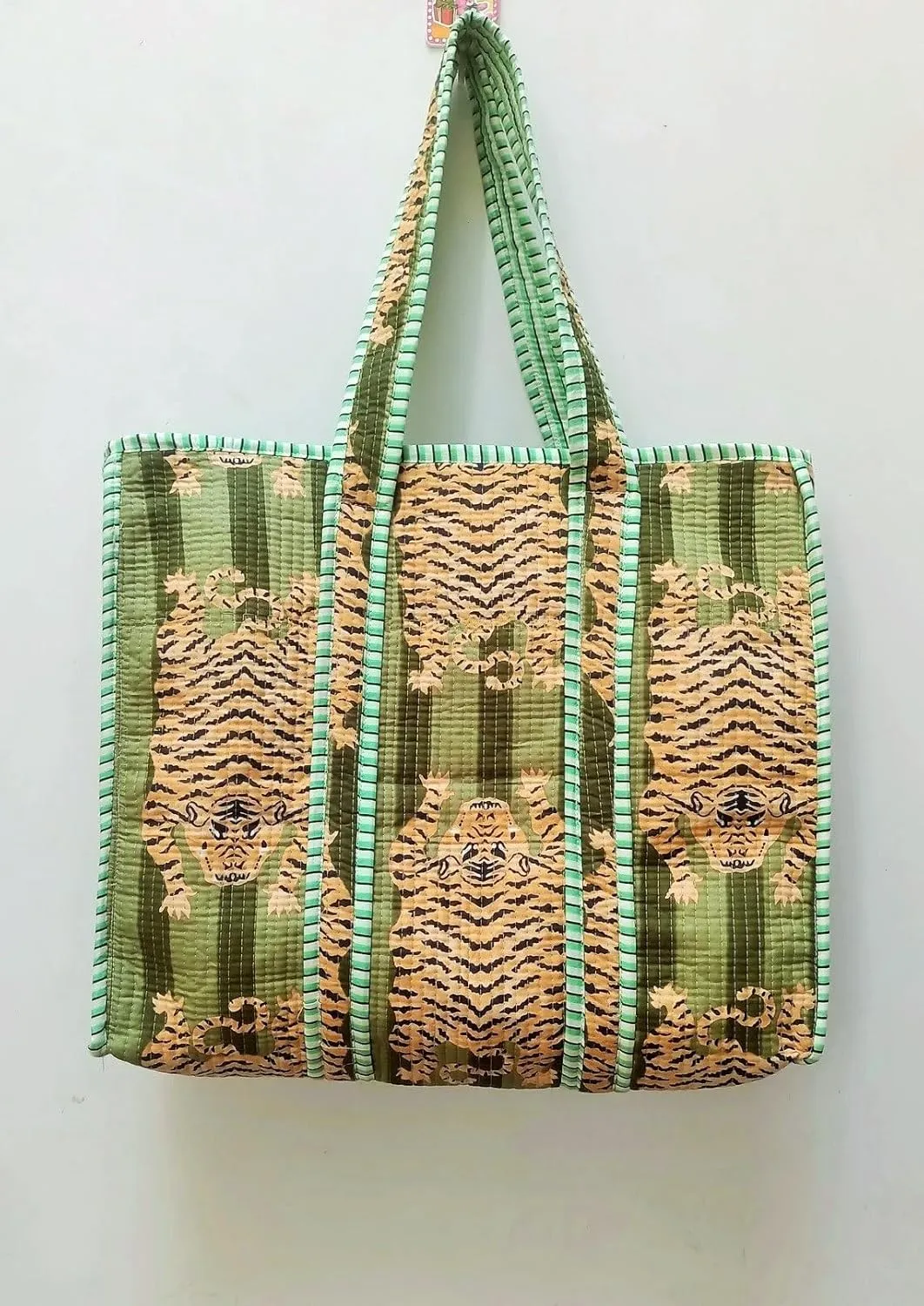 Craft Lovers Women Handblock Lightweight Travel Bag Purse Cotton Shoulder Tote Bag For Shopping Grocery & Beach Bag