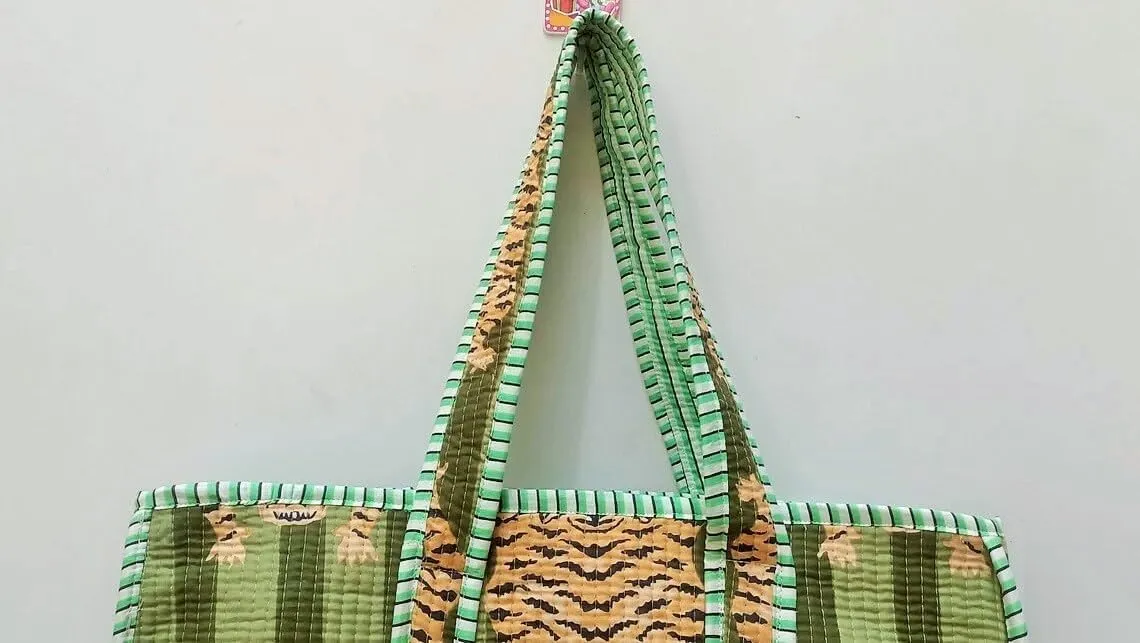Craft Lovers Women Handblock Lightweight Travel Bag Purse Cotton Shoulder Tote Bag For Shopping Grocery & Beach Bag