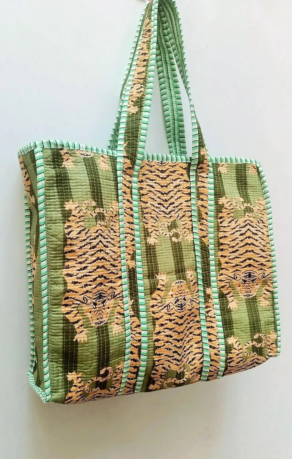 Craft Lovers Women Handblock Lightweight Travel Bag Purse Cotton Shoulder Tote Bag For Shopping Grocery & Beach Bag