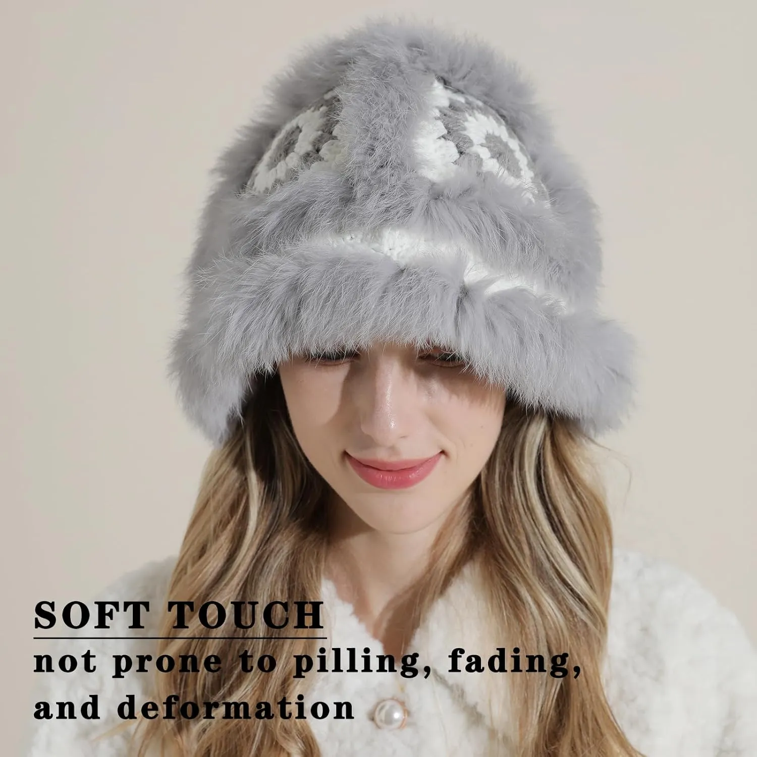 Crochet Bucket Hat for Women Knit Handmade Foldable Floppy Warm Cap Fashion Cute Fishing Hat Striped Floral Winter hat
