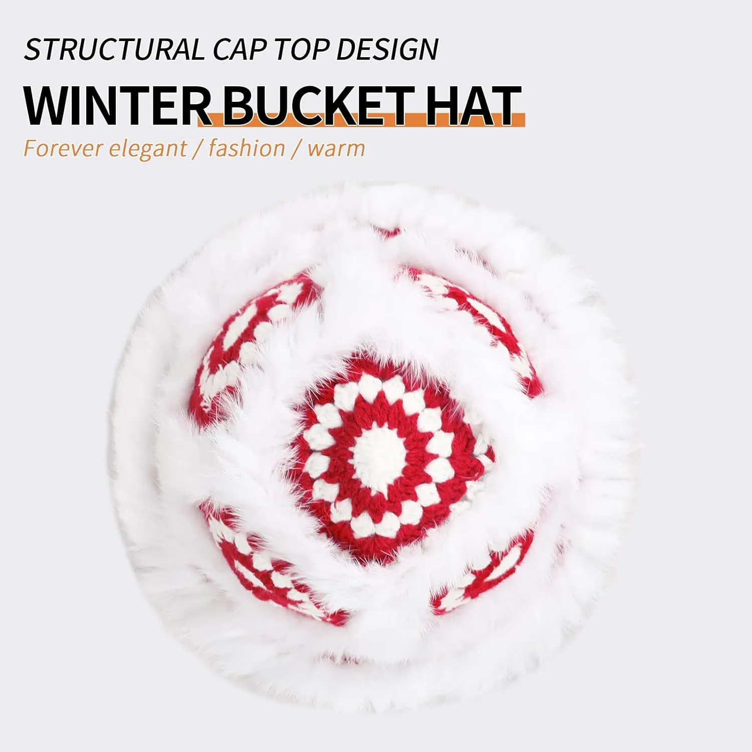 Crochet Bucket Hat for Women Knit Handmade Foldable Floppy Warm Cap Fashion Cute Fishing Hat Striped Floral Winter hat