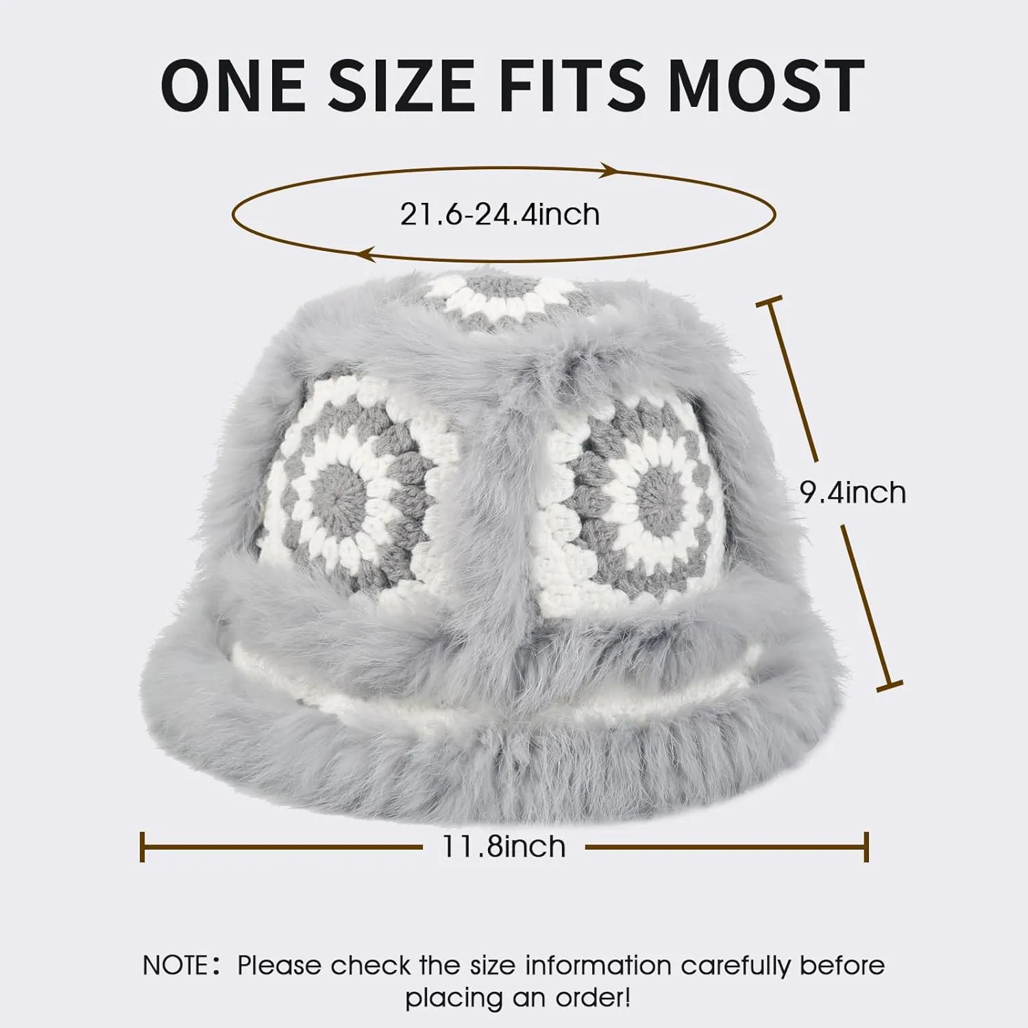 Crochet Bucket Hat for Women Knit Handmade Foldable Floppy Warm Cap Fashion Cute Fishing Hat Striped Floral Winter hat
