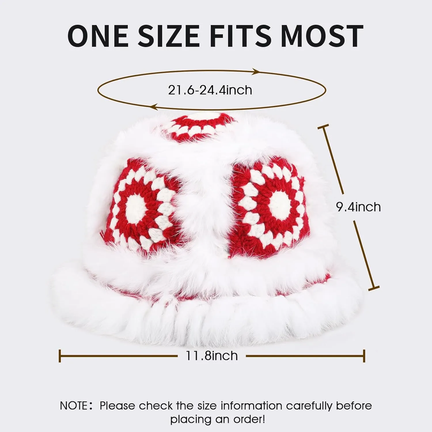 Crochet Bucket Hat for Women Knit Handmade Foldable Floppy Warm Cap Fashion Cute Fishing Hat Striped Floral Winter hat