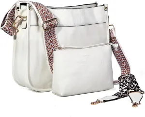 Crossbody Bag for Women Trendy - Vegan Leather Shoulder Purse, Medium Hobo Bag with 2 Strap