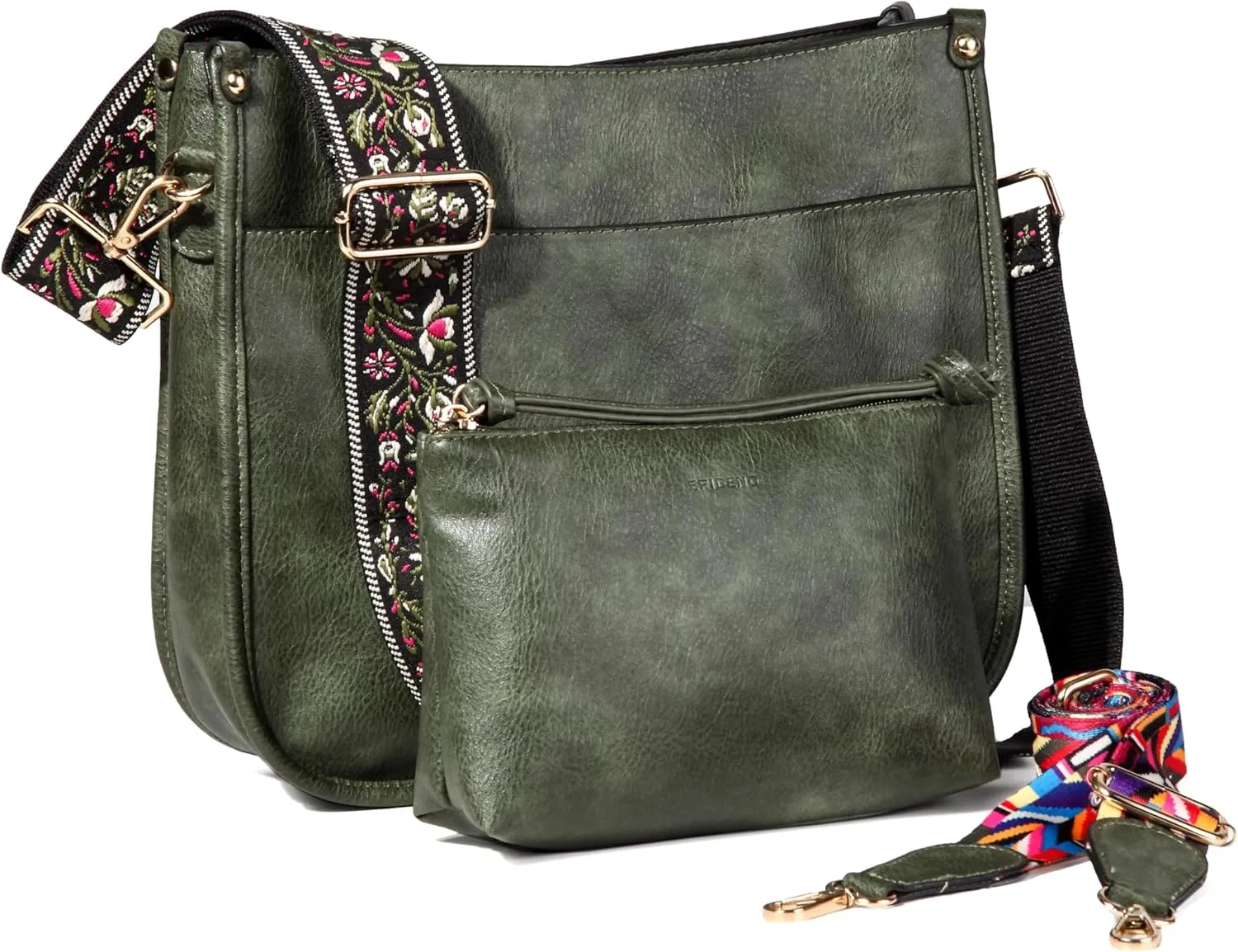 Crossbody Bag for Women Trendy - Vegan Leather Shoulder Purse, Medium Hobo Bag with 2 Strap