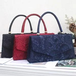 Crossbody Bag for Women,Women Shoulder Bags,Women Floral Lace Handbag Evening Clutch Bridal Wedding Party Prom Wallet Purse Deep Blue