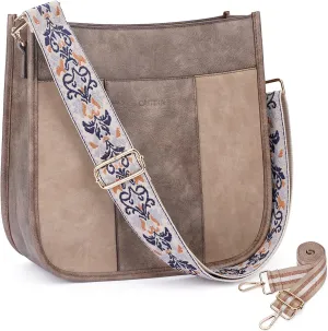 Crossbody Bag Women Vegan Leather Hobo Handbag Trendy Crossbody Shoulder Bag Purses For Women with 2 Adjustable Strap