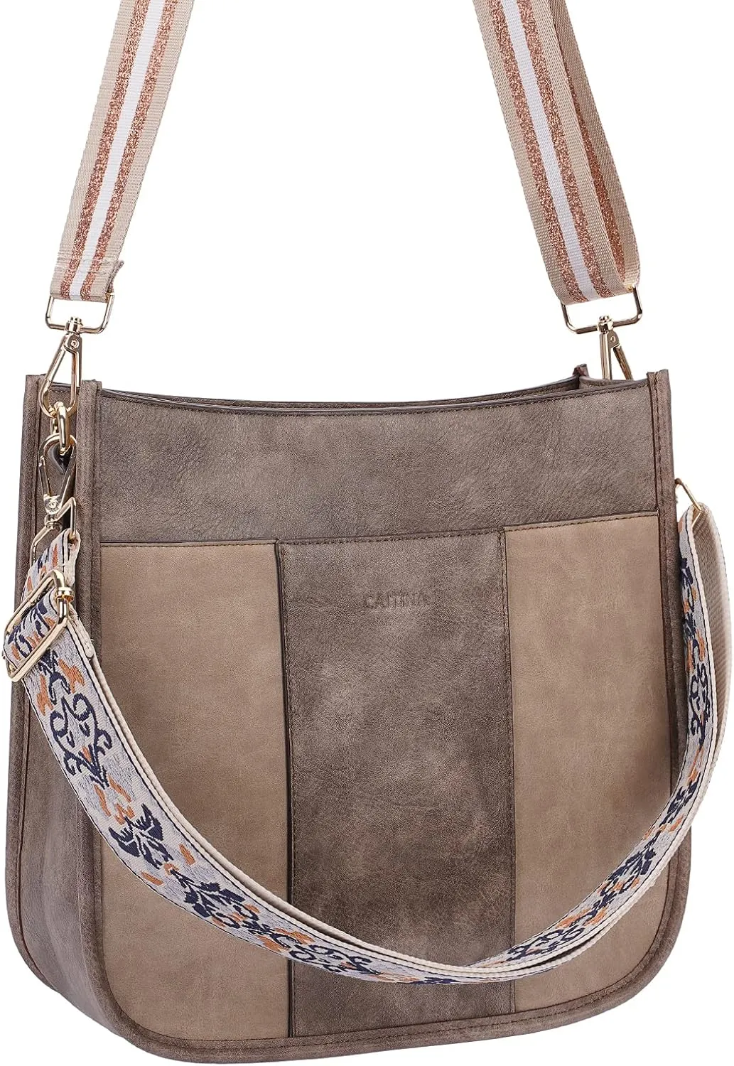 Crossbody Bag Women Vegan Leather Hobo Handbag Trendy Crossbody Shoulder Bag Purses For Women with 2 Adjustable Strap