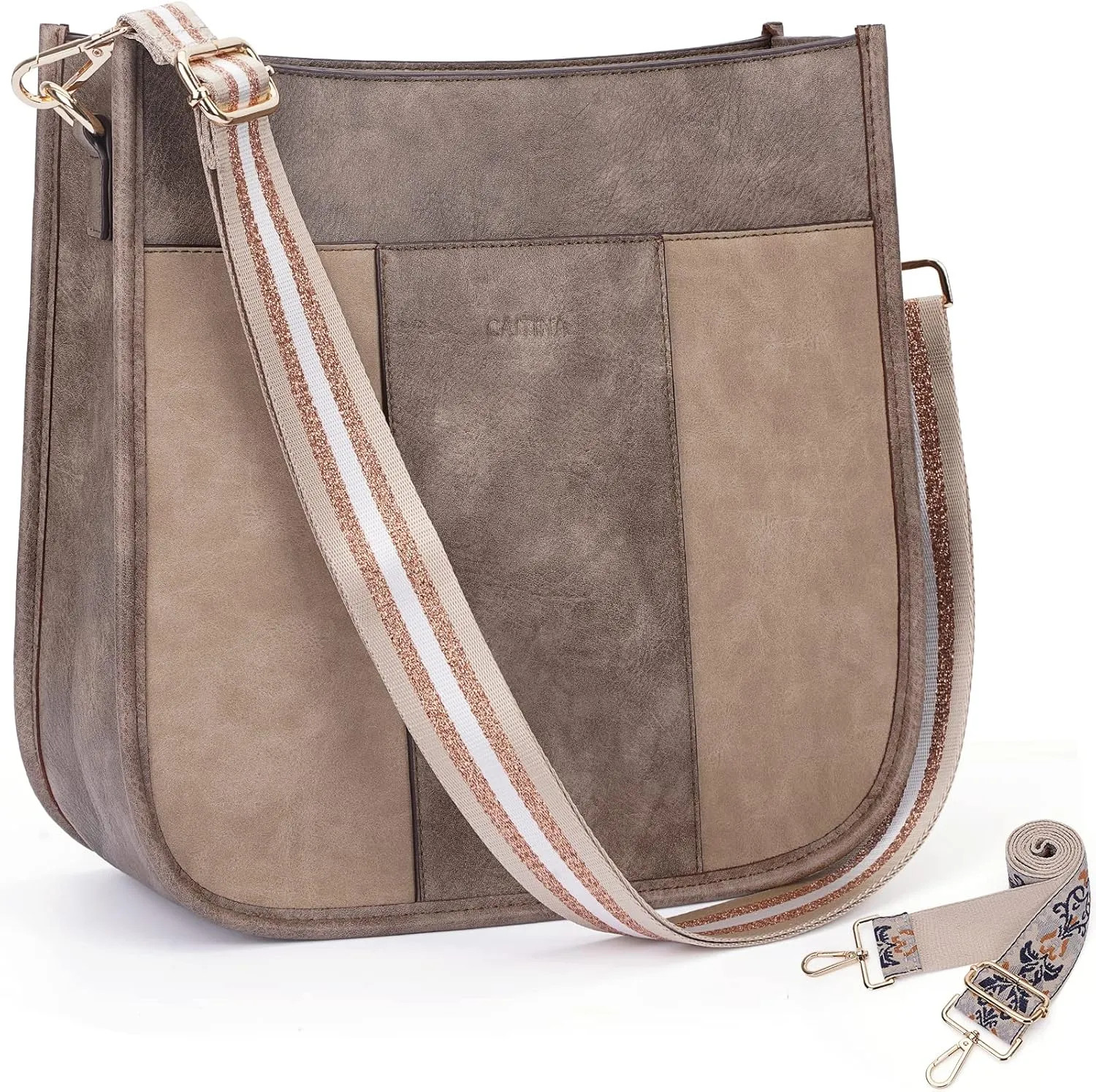 Crossbody Bag Women Vegan Leather Hobo Handbag Trendy Crossbody Shoulder Bag Purses For Women with 2 Adjustable Strap