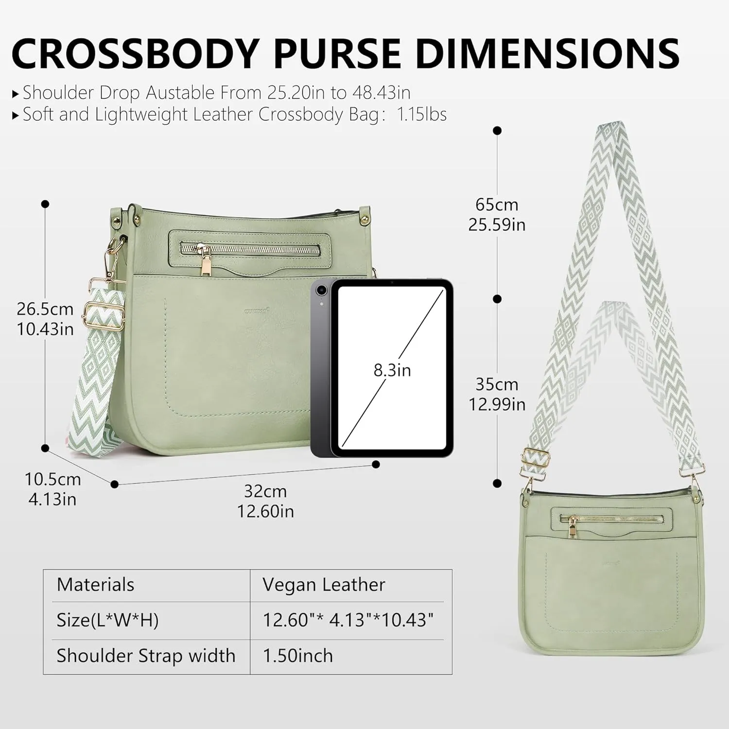 Crossbody Bags for Women 7-Pockets Purses for Women Vegan Leather Hobo Bag Shoulder Bag Handbags with Ajustable Strap