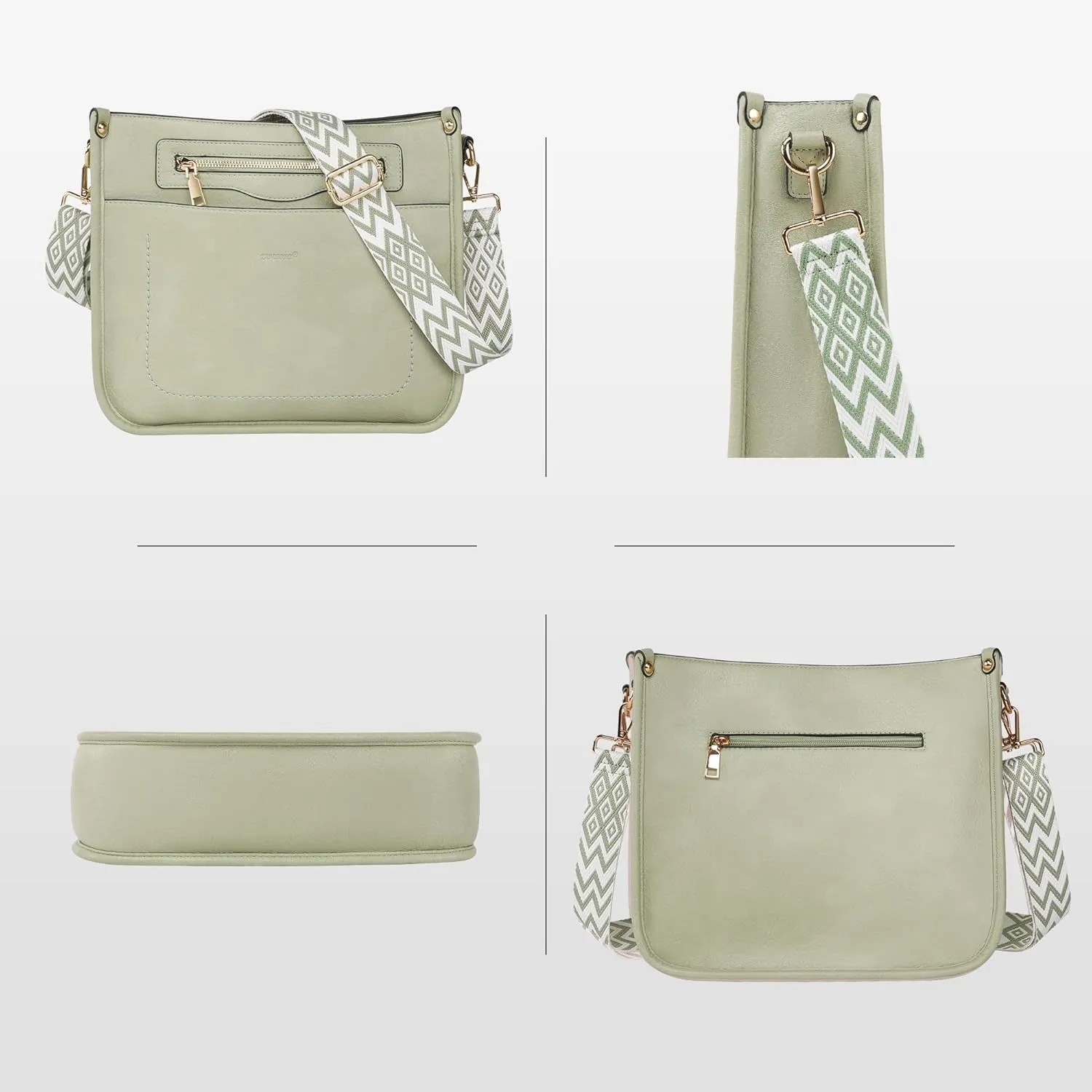 Crossbody Bags for Women 7-Pockets Purses for Women Vegan Leather Hobo Bag Shoulder Bag Handbags with Ajustable Strap