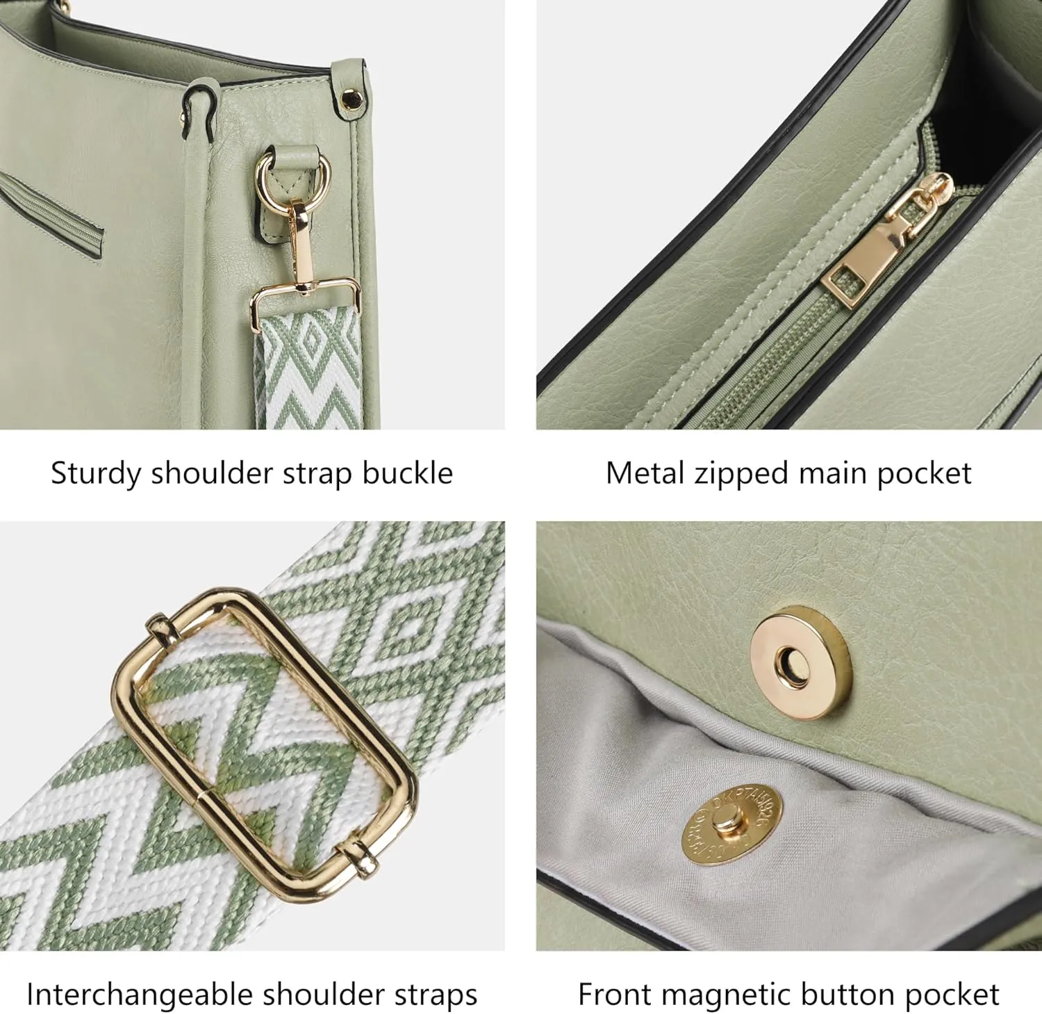 Crossbody Bags for Women 7-Pockets Purses for Women Vegan Leather Hobo Bag Shoulder Bag Handbags with Ajustable Strap