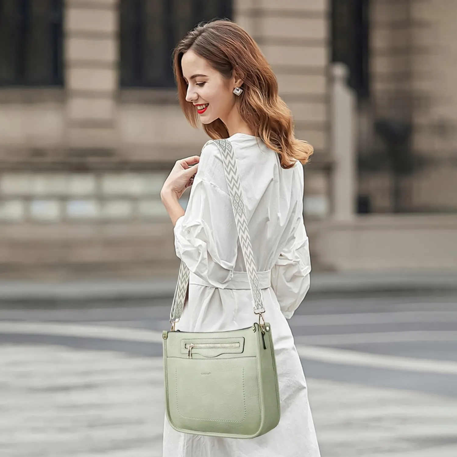 Crossbody Bags for Women 7-Pockets Purses for Women Vegan Leather Hobo Bag Shoulder Bag Handbags with Ajustable Strap