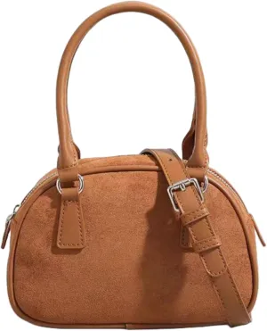 Crossbody Bags for Women Classic Suede Boston Bags Trendy Clutch Purse Shoulder Handbags with Adjustable Strap