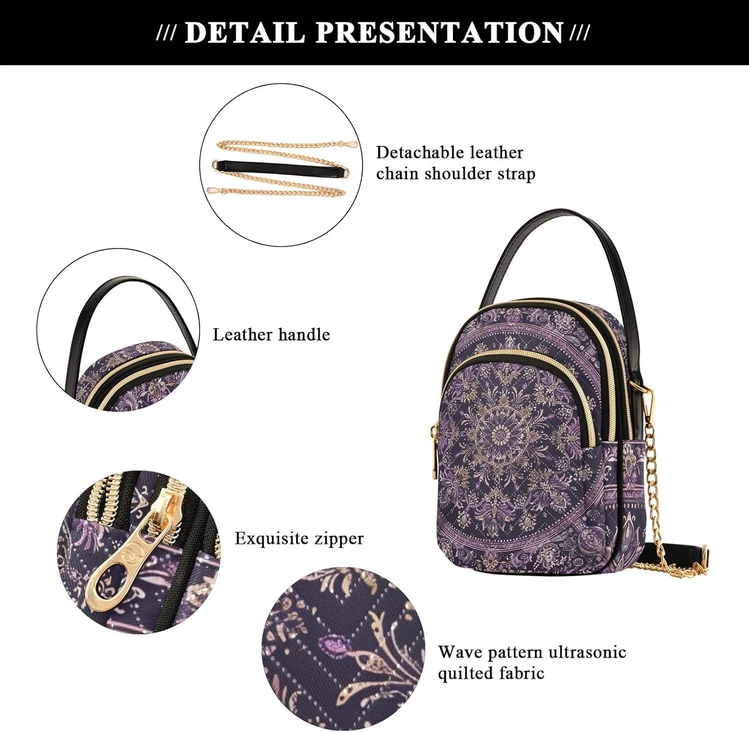 Crossbody Bags for Women Quilted Purse Crossbody