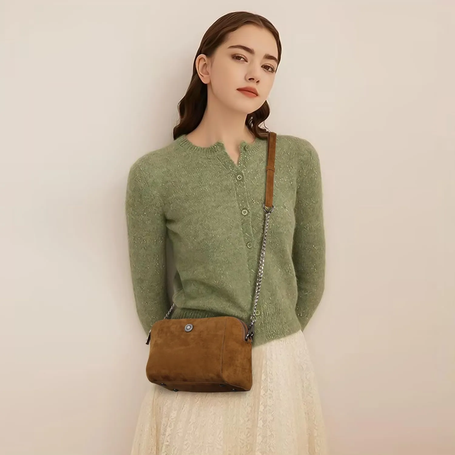 Crossbody Bags for Women Trendy Faux Suede Cross Body Purses Handbags Retro Soft Cell Phone Shoulder Tote Bags