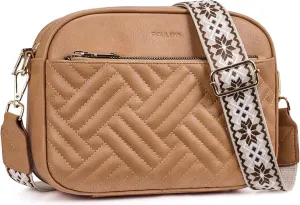 Crossbody Bags for Women Trendy, Quilted Crossbody Purses, Leather Women's Shoulder Handbags with Card Slots
