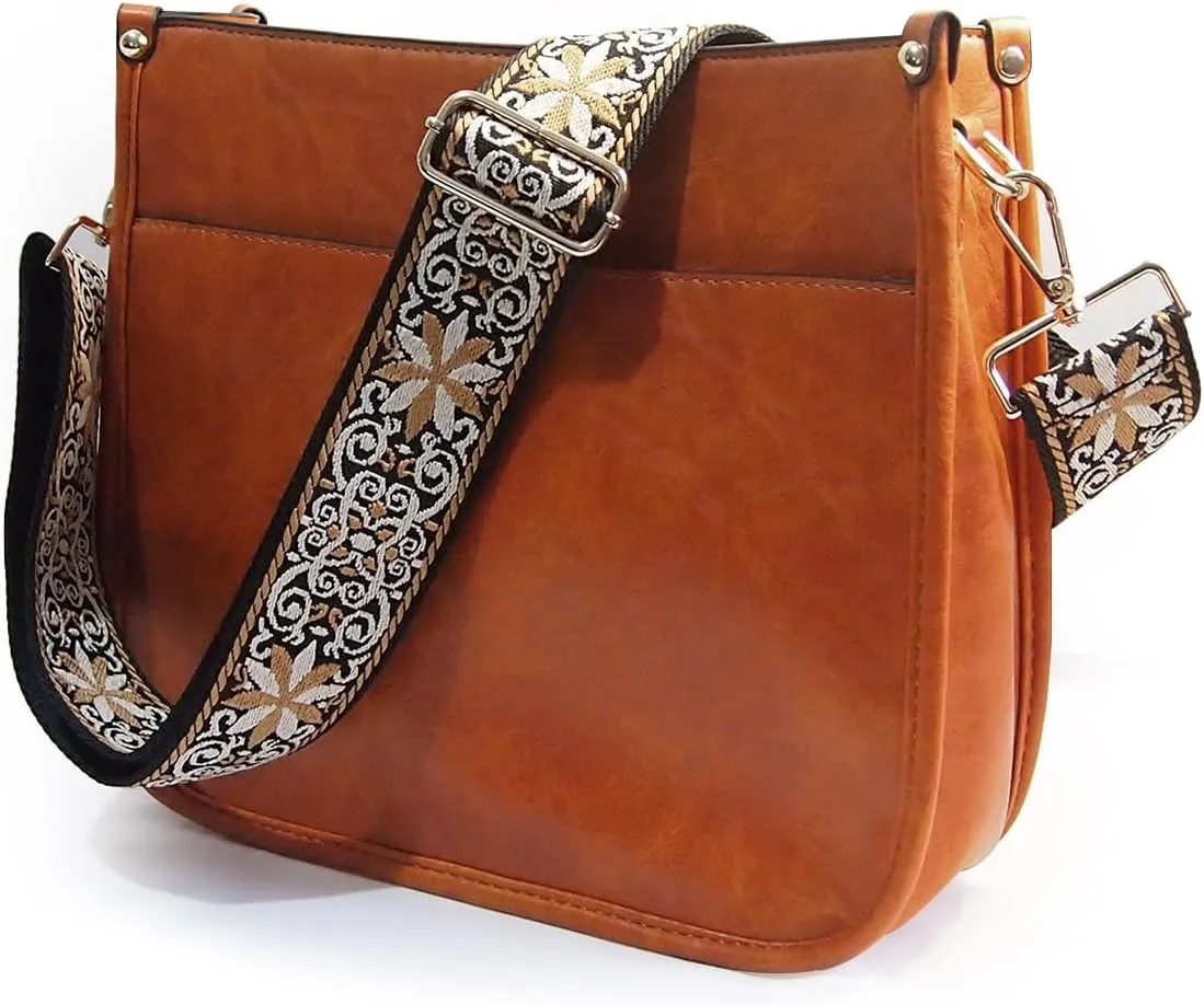 Crossbody Bags for Women Vegan Leather Hobo Purses Shoulder Handbags for with Wide Adjustable Strap Wallet