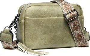 Crossbody Bags for Women,Trendy Vegan Leather Crossbody Purse Shoulder Handbags with RFID Card Slots & Tassel