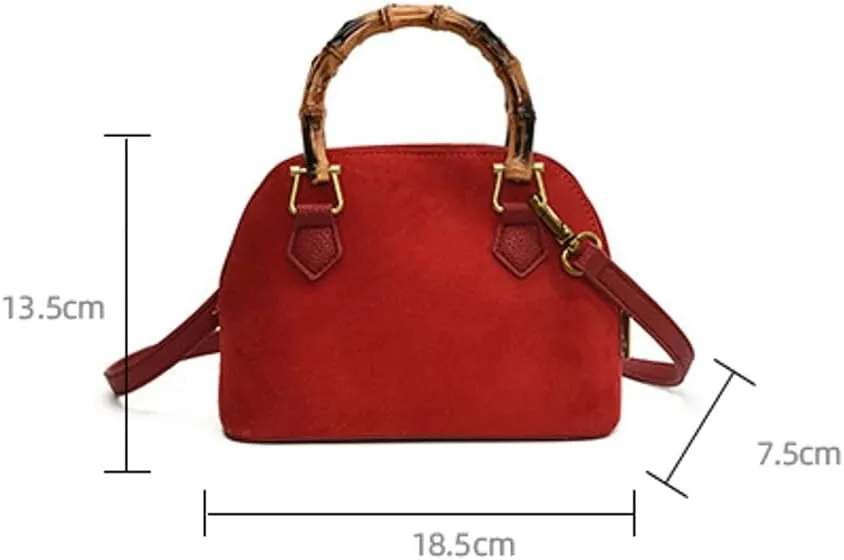 Crossbody Bags Handbags Women 2025 Trendy Spring Bamboo Handle Purse Suede Shoulder Bags Satchel Tote Holiday Travel