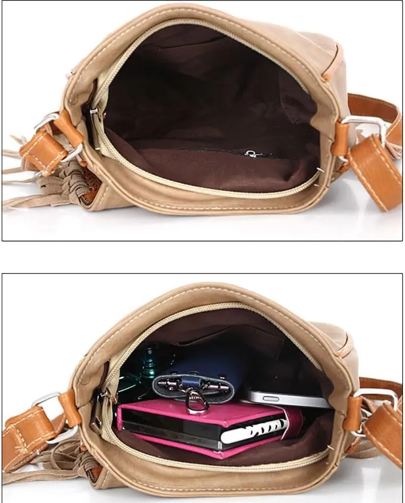 Crossbody Purse for Women Boho Bag with Tassel Vintage Hobo Bag Suede Fringe Bohemian Shoulder Handbag for Travel